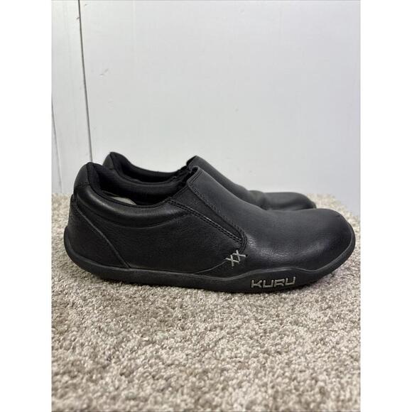 Kuru Shoes Womens 9 Wide Kivi Slip On Comfort Leather Casual Closed Toe Black - Picture 3 of 13